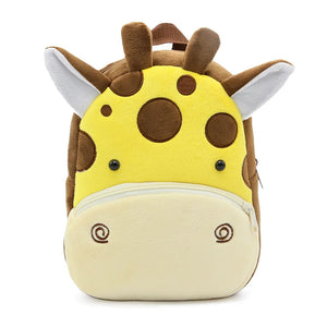 Toddler's Mini School Bags Cartoon Animal Plush Backpack