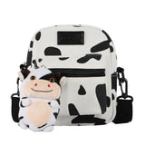 Cow Print Canvas Crossbody Bag Women's Shoulder Bag Mobile Phone Purse