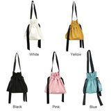 Casual Shoulder Bag Canvas Lady's Bag Large Drawstring Foldable Shopping Bag