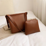 Hot PU Leather Women's Bucket Bag Large Capacity Retro Crossbody Bag