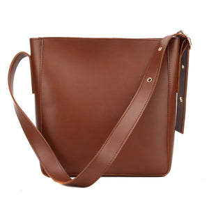 Hot PU Leather Women's Bucket Bag Large Capacity Retro Crossbody Bag