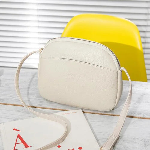 Litchi Pattern Leather Shoulder Bag Crossbody for Women