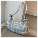 Plaid Crescent Underarm Handbag
