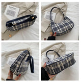 Plaid Crescent Underarm Handbag