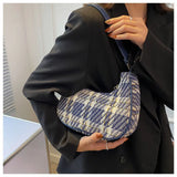 Plaid Crescent Underarm Handbag