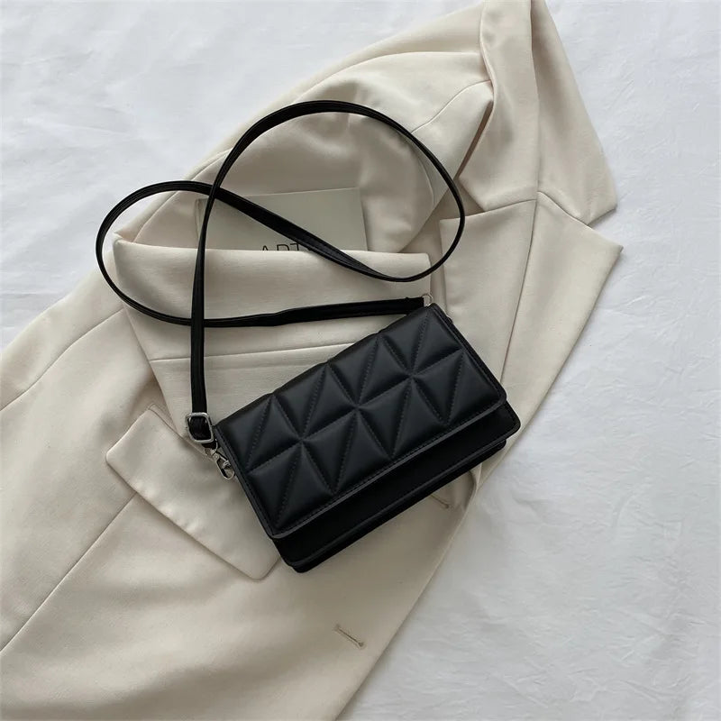 Women Shoulder Bag Solid Pu Leather Handbags And Purses Flap Crossbody Bags