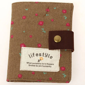 Floral Passport Cover Canvas Holder Travel Case