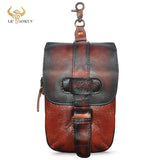 Genuine Leather Travel Waist Belt Pack Bag for Men