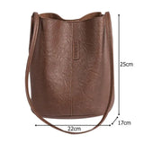 Women's PU Leather Bucket Crossbody Bag for Hiking