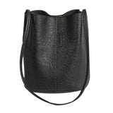 Women's PU Leather Bucket Crossbody Bag for Hiking