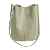 Women's PU Leather Bucket Crossbody Bag for Hiking