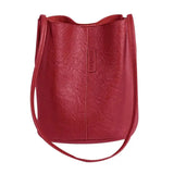 Women's PU Leather Bucket Crossbody Bag for Hiking