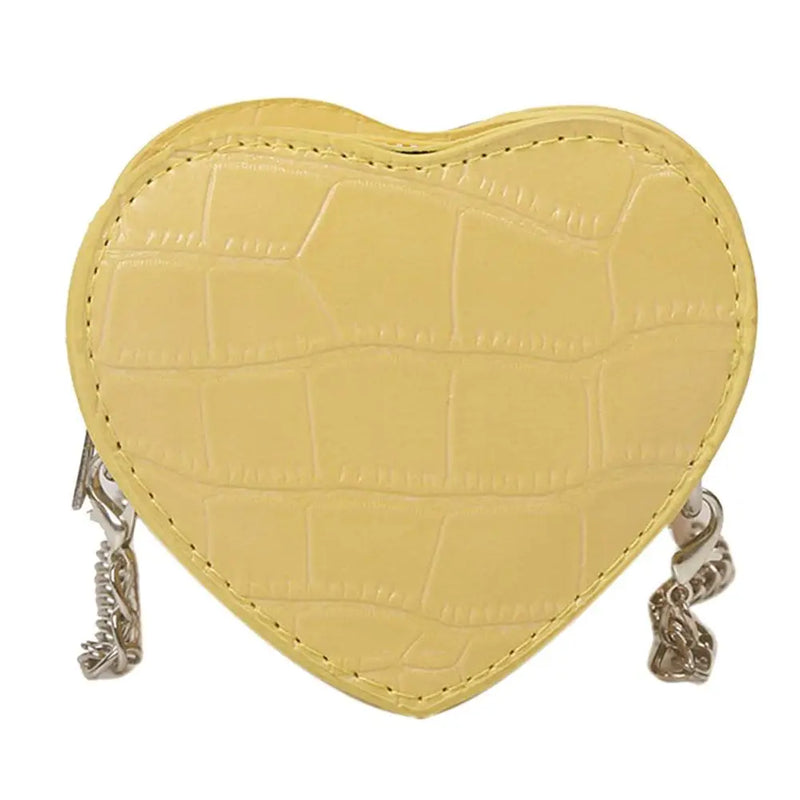Women PU Leather Chain Crossbody Bag Love Heart Shoulder Messenge