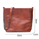 Hot Handbags Solid Ladies Shoulder Messenger Bags Rivet Leather Crossbody Bag