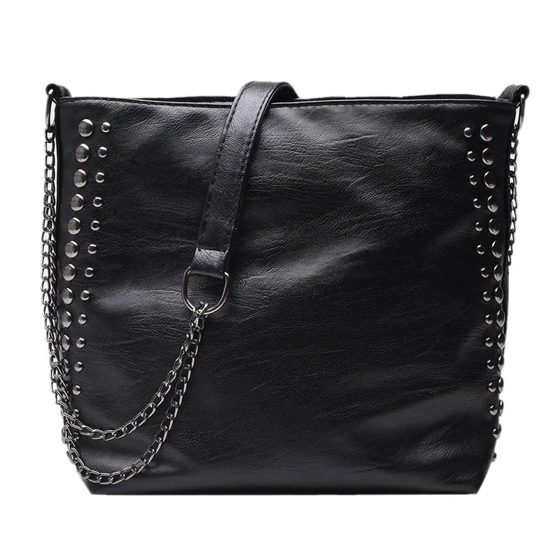 Hot Handbags Solid Ladies Shoulder Messenger Bags Rivet Leather Crossbody Bag
