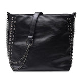 Hot Handbags Solid Ladies Shoulder Messenger Bags Rivet Leather Crossbody Bag