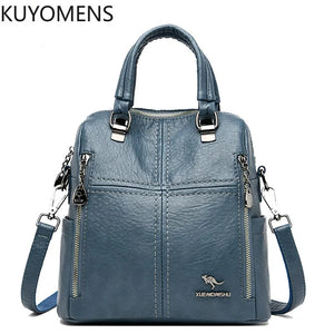 Leather Backpack Women Shoulder Bags Multifunction Travel Backpack School Bags
