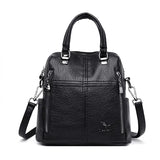 High Leather Backpack Women Shoulder Bags Multifunction Travel Backpack