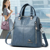 High Leather Backpack Women Shoulder Bags Multifunction Travel Backpack