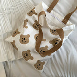 Ins Korea Canvas Bag Female Shoulder Convenient Shopping Cartoon Student