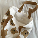 Ins Korea Canvas Bag Female Shoulder Convenient Shopping Cartoon Student