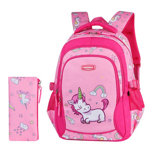 Kids Unicorn Backpack Orthopedic Waterproof School Bag for Girls Boys