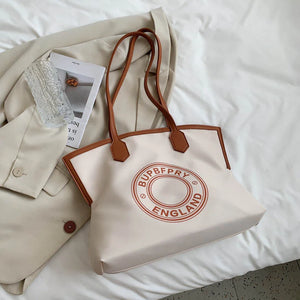 Women's Large Canvas Shoulder Bag High Capacity Wild Ladies Shoulder Bag