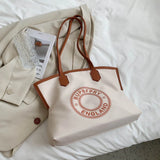 Women's Large Canvas Shoulder Bag High Capacity Wild Ladies Shoulder Bag
