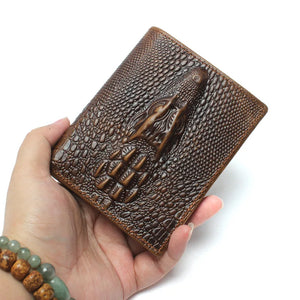 Men Real Leather Dragon Emboss Standard Wallet