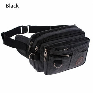 Canvas Waist Bag Multi-function Travel Phone Purse