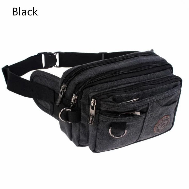 Canvas Waist Bag Multi-function Travel Phone Purse