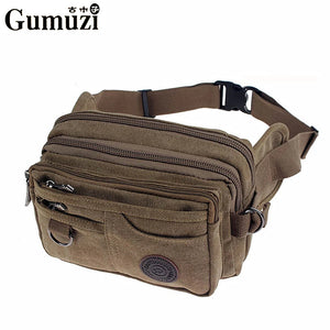Canvas Waist Bag Multi-function Travel Phone Purse