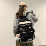 Waterproof Nylon Women Backpack Insert Buckle Girl's Schoolbag