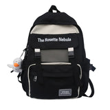 Waterproof Nylon Women Backpack Insert Buckle Girl's Schoolbag