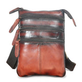 Retro Leather Waist Belt Bag Chest Pack Sling Bag Male 8712
