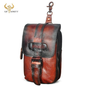 Genuine Leather Travel Waist Belt Pack Bag For Men 014