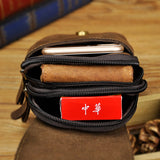 Genuine Leather Travel Waist Belt Pack Bag For Men 014