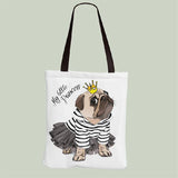 Hot Pug Canvas HandBag Women Cartoon Dog Shoulder Bag