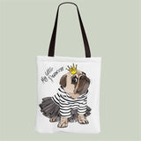 Hot Pug Canvas HandBag Women Cartoon Dog Shoulder Bag