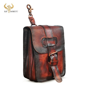 Hot Leather Travel Hook Fanny Waist Belt Pack Phone Cigarette Pouch Case for Men