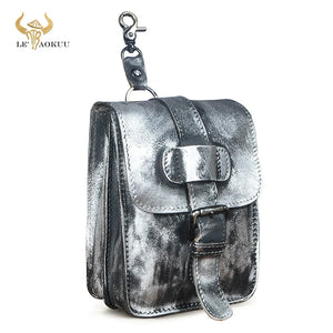 Real Leather Travel Fanny Waist Belt Pack Bag For Men