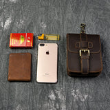 Genuine Leather Fanny Waist Belt Pack Bag Phone Cigarette Pouch Case Men