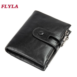 Retro Men's Leather Wallet RFID Anti-theft Cowhide Casual Wallet