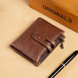 Retro Men's Leather Wallet RFID Anti-theft Cowhide Casual Wallet