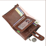 Retro Men's Leather Wallet RFID Anti-theft Cowhide Casual Wallet