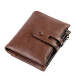 Retro Men's Leather Wallet RFID Anti-theft Cowhide Casual Wallet