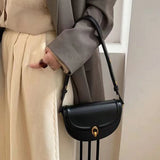 Hot Saddle Crossbody Bag Pu Leather Small Shoulder Handbag Vintage Solid Bag