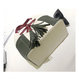 Spliced PU Leather Handbag Tassel Bucket Vintage Shoulder Bag