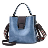 Retro Casual Bucket Bag Women One-shoulder Messenger Bag