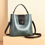 Retro Casual Bucket Bag Women One-shoulder Messenger Bag